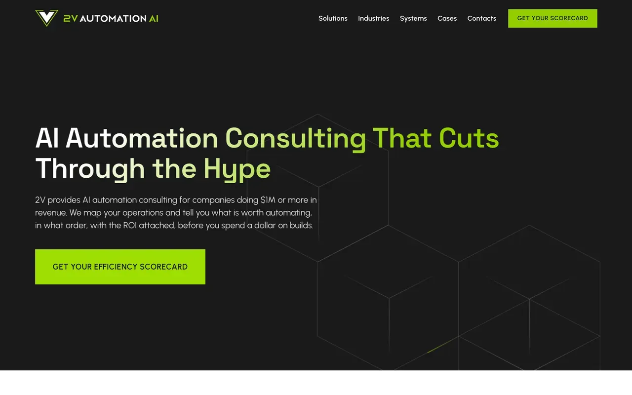 2V Automation AI consulting page
