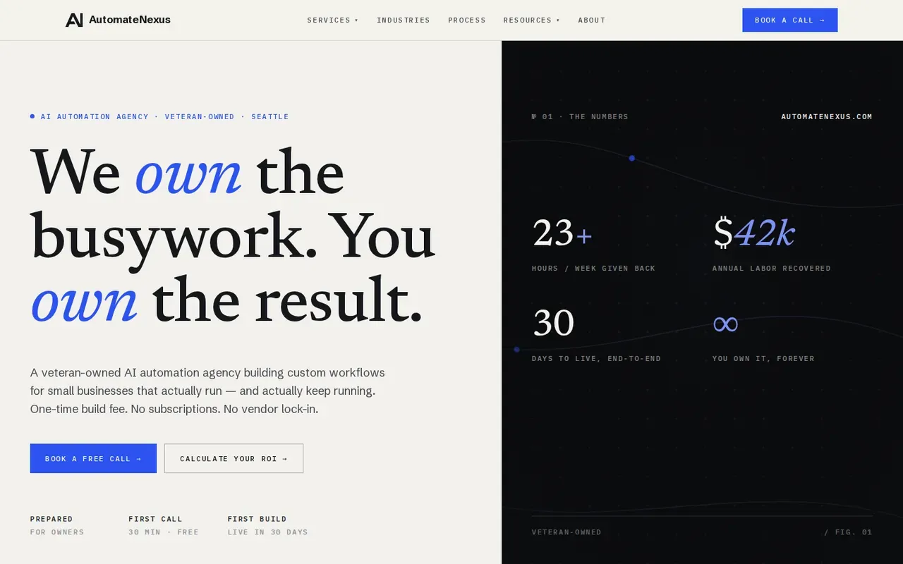 AutomateNexus homepage