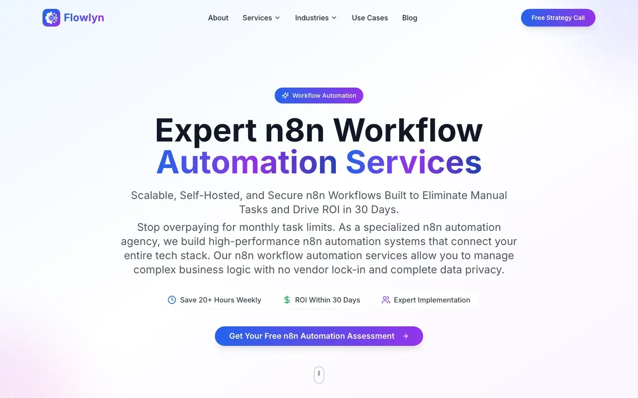 Flowlyn n8n services page