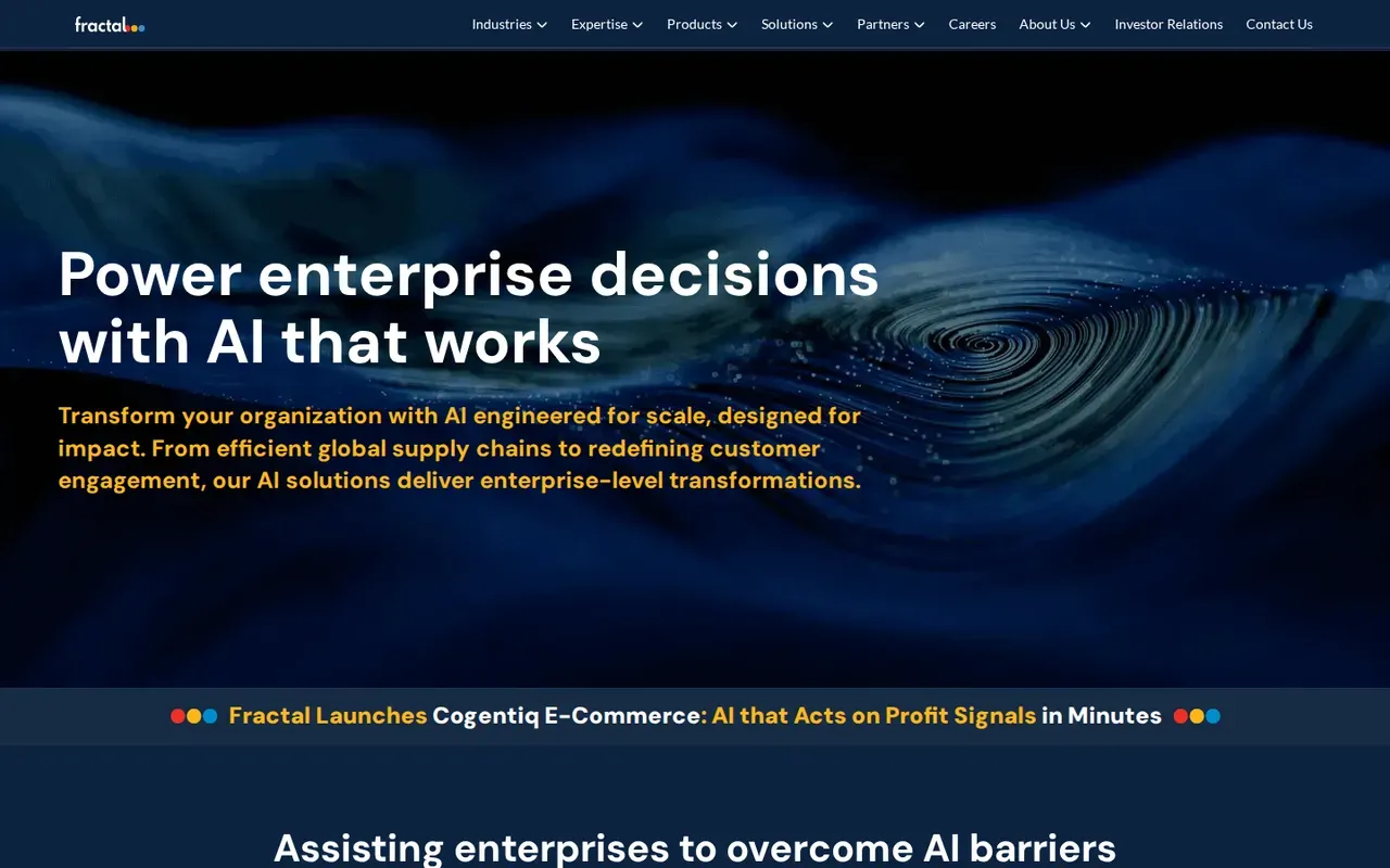 Fractal Analytics homepage