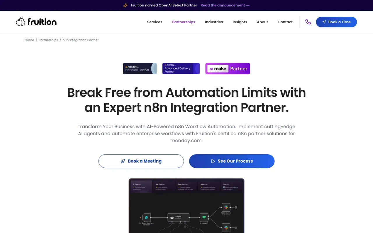 Fruition Services n8n partner page