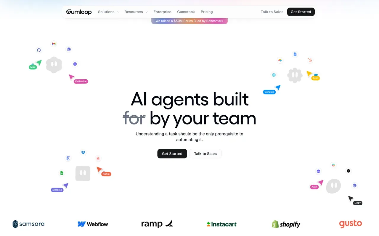 Gumloop homepage