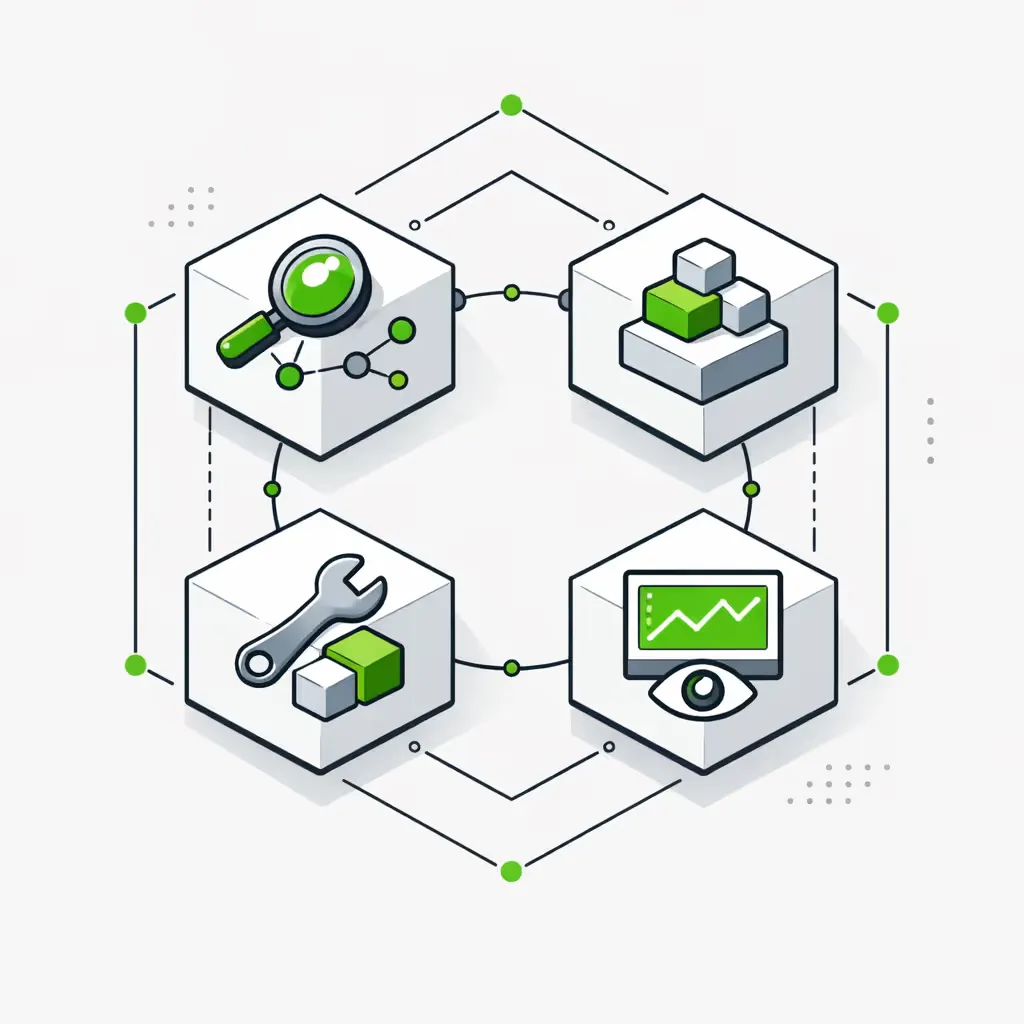 AI automation agency 4-step implementation process: Map, Design, Build, Monitor