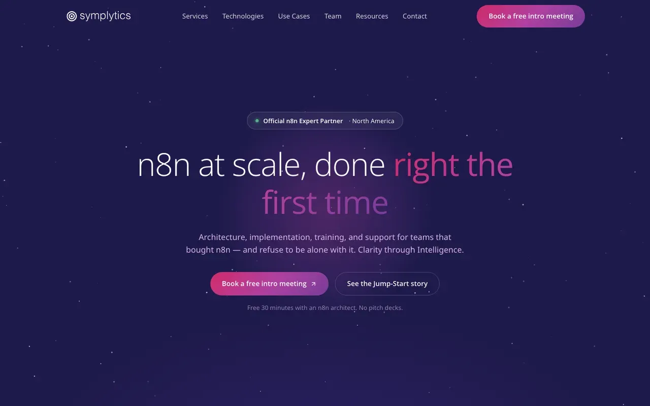 Symplytics homepage