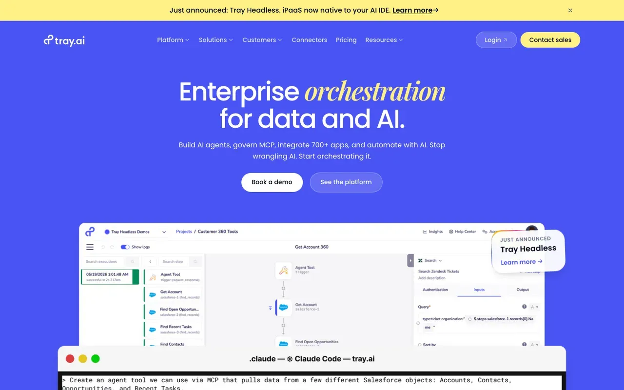 Tray.io homepage