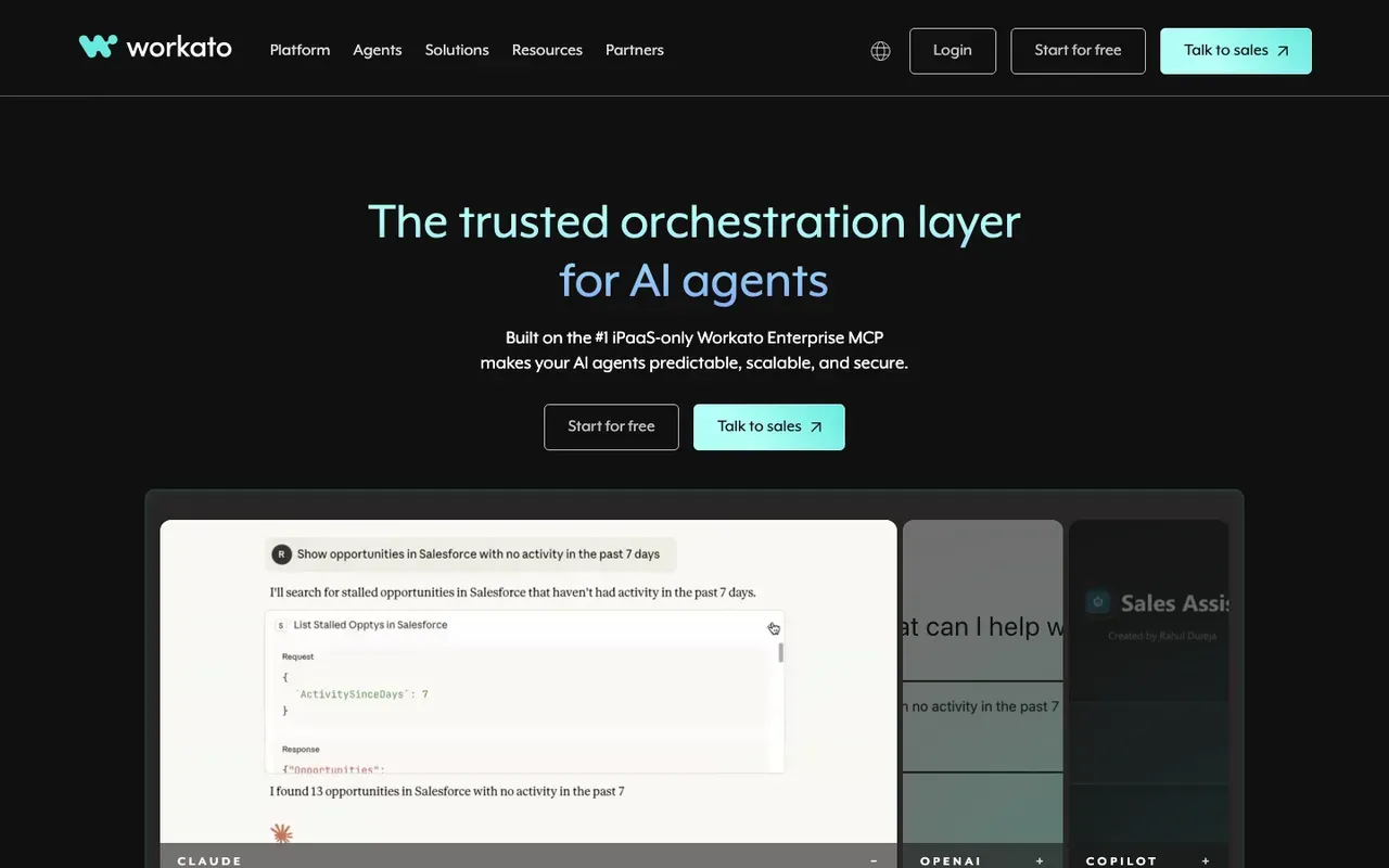 Workato homepage