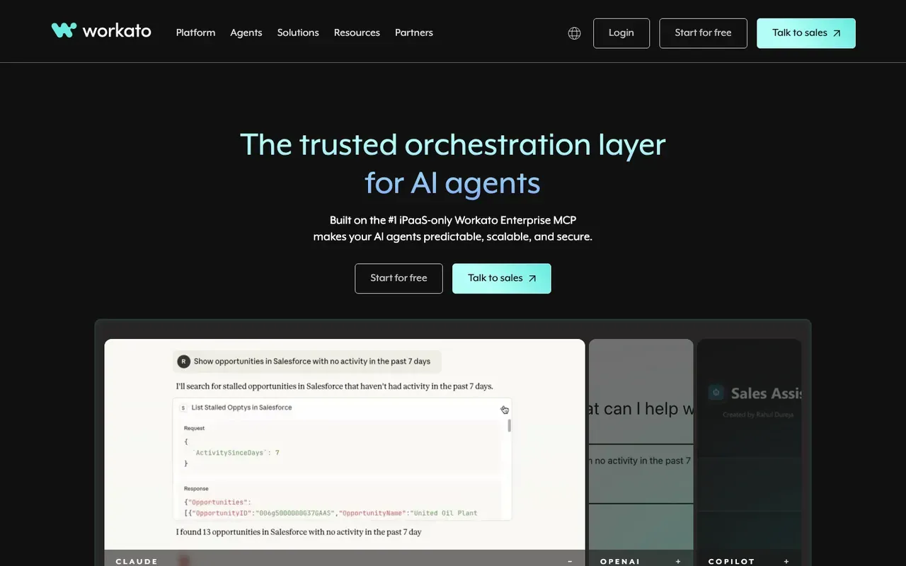 Workato homepage